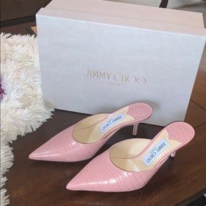 Jimmy Choo Croc Embossed Slip On Pump